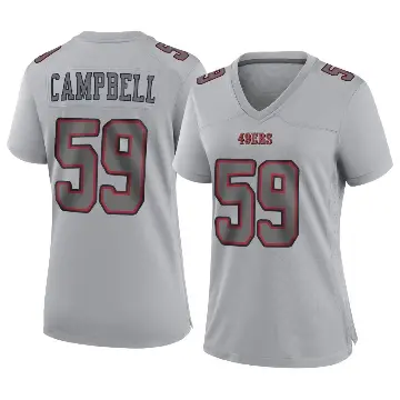 ＃59 Women's De'Vondre Campbell Gray Game San Francisco 49ers Atmosphere Fashion Jersey