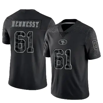 ＃61 Youth Matt Hennessy Black Limited San Francisco 49ers Reflective Jersey