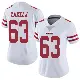 ＃63 Women's Nick Zakelj White Limited San Francisco 49ers Vapor Untouchable Jersey
