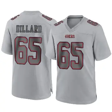 ＃65 Men's Andre Dillard Gray Game San Francisco 49ers Atmosphere Fashion Jersey