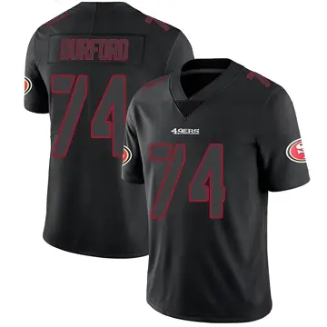 ＃74 Men's Spencer Burford Black Impact Limited San Francisco 49ers Jersey