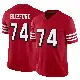 ＃74 Men's Spencer Burford Scarlet Limited San Francisco 49ers Alternate Vapor F.U.S.E. Jersey