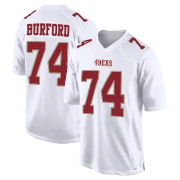 ＃74 Men's Spencer Burford White Game San Francisco 49ers Fashion Jersey