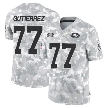 ＃77 Youth Alfredo Gutierrez Arctic Camo Limited San Francisco 49ers 2024 Salute to Service Jersey