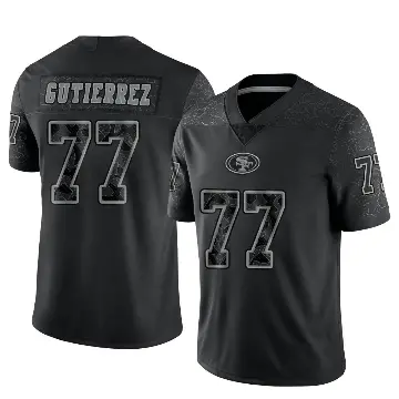 ＃77 Youth Alfredo Gutierrez Black Limited San Francisco 49ers Reflective Jersey