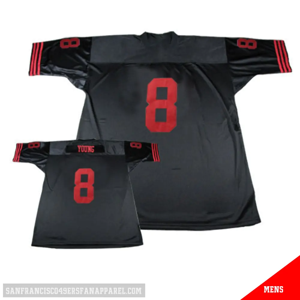 8 Men's Steve Young Black Authentic San Francisco 49ers