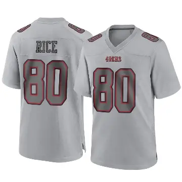 ＃80 Men's Jerry Rice Gray Game San Francisco 49ers Atmosphere Fashion Jersey