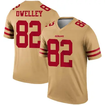 ＃82 Men's Ross Dwelley Gold Legend San Francisco 49ers Inverted Jersey