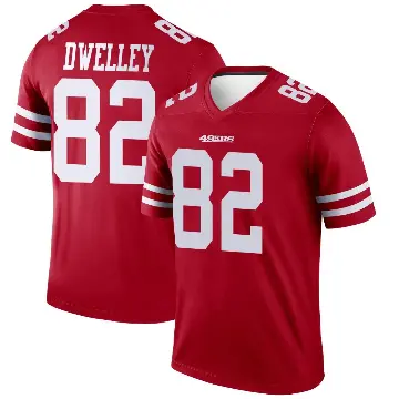 ＃82 Men's Ross Dwelley Scarlet Legend San Francisco 49ers Jersey