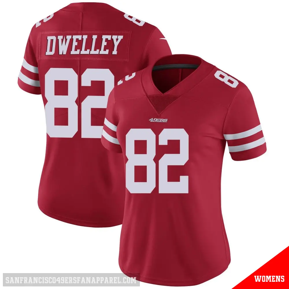＃82 Women's Ross Dwelley Red Limited San Francisco 49ers Team Color Vapor Untouchable Jersey