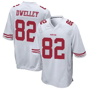 ＃82 Youth Ross Dwelley White Game San Francisco 49ers Jersey