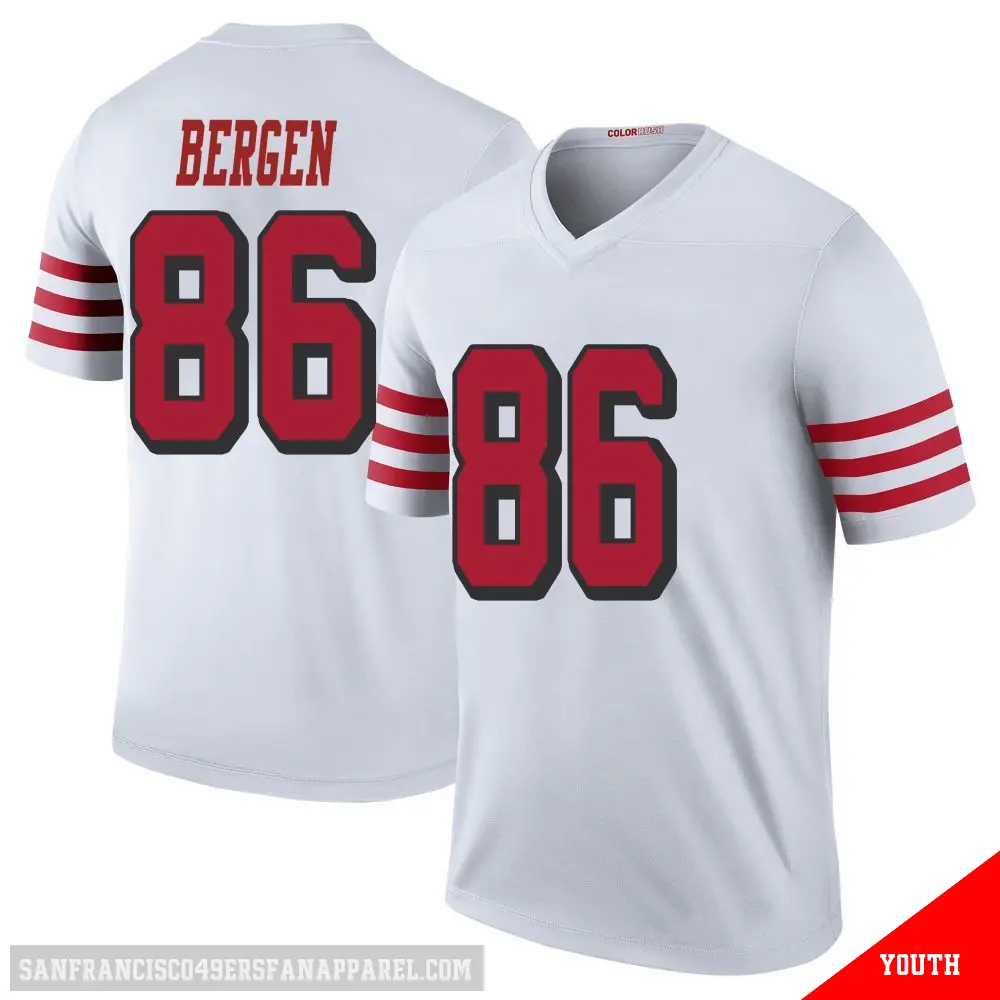 ＃86 Youth Junior Bergen White Legend San Francisco 49ers Color Rush Jersey
