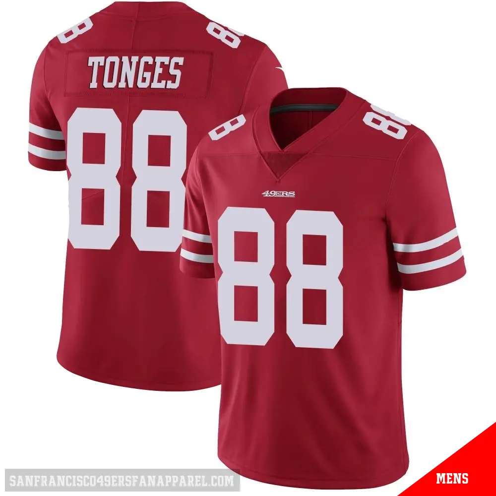 ＃88 Men's Jake Tonges Red Limited San Francisco 49ers Team Color Vapor Untouchable Jersey