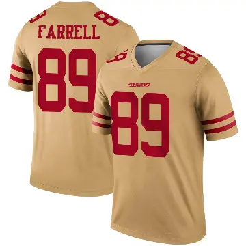 ＃89 Men's Luke Farrell Gold Legend San Francisco 49ers Inverted Jersey