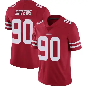 ＃90 Youth Kevin Givens Red Limited San Francisco 49ers Team Color Vapor Untouchable Jersey