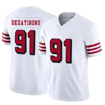 ＃91 Men's Sam Okuayinonu White Limited San Francisco 49ers Alternate Vapor F.U.S.E. Jersey