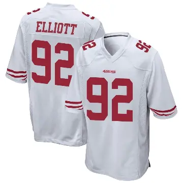 ＃92 Youth Jordan Elliott White Game San Francisco 49ers Jersey