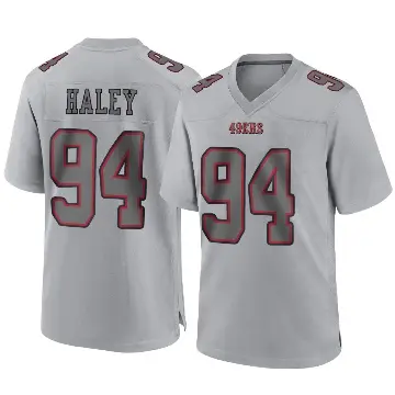＃94 Men's Charles Haley Gray Game San Francisco 49ers Atmosphere Fashion Jersey