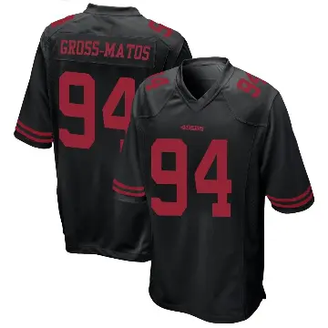 ＃94 Men's Yetur Gross-Matos Black Game San Francisco 49ers Alternate Jersey