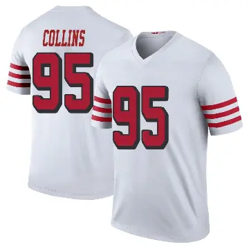 ＃95 Men's Alfred Collins White Legend San Francisco 49ers Color Rush Jersey