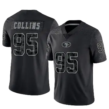 ＃95 Youth Alfred Collins Black Limited San Francisco 49ers Reflective Jersey
